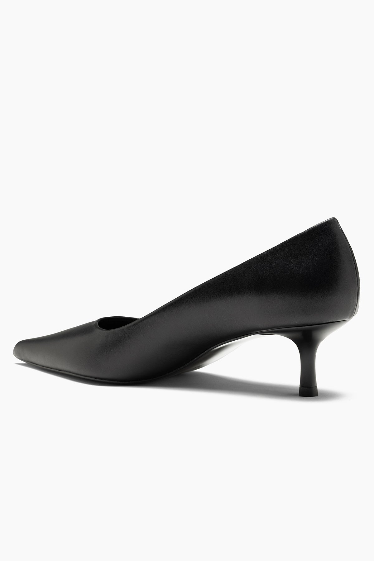 Alberta Hakiki Deri Siyah 5 cm Topuklu Stiletto Ayakkabı