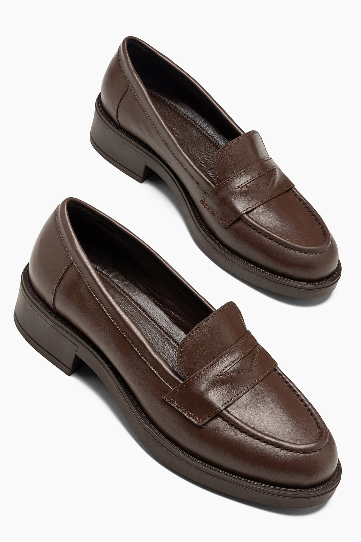 Greta  Kahve  Cilt Hakiki Deri Kadın Loafer Ayakkabı