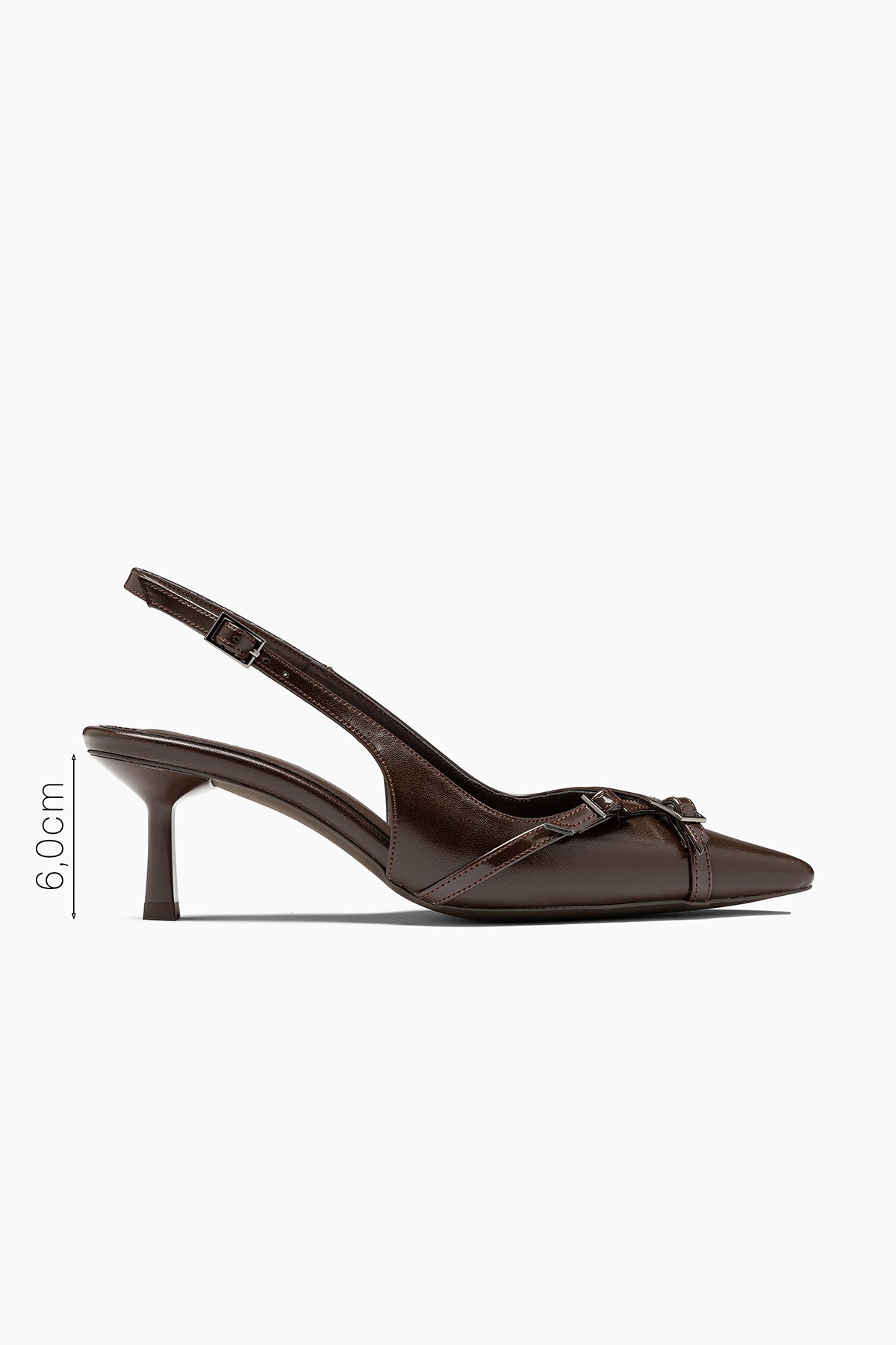 Ewa Kahve Cilt Sivri Burunlu Stiletto Kadın Ayakkabı