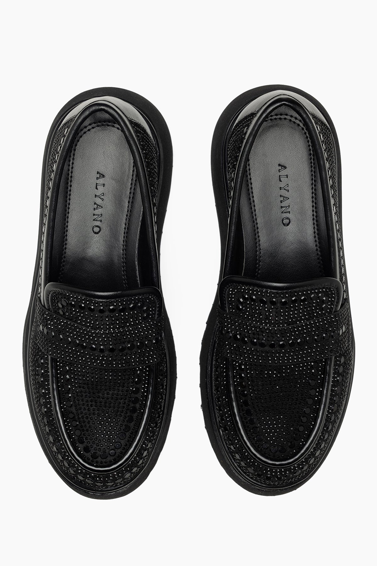 Acacia Siyah Taş Detaylı Kadın Loafer Ayakkabı
