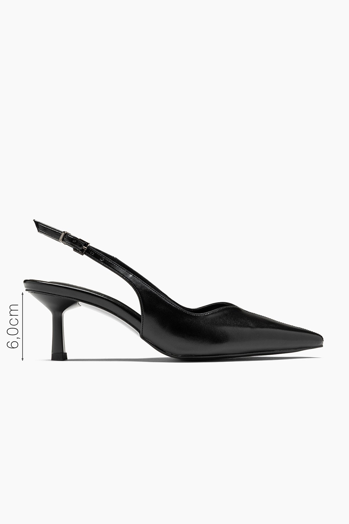 Luiza Siyah Cilt Sivri Burunlu Stiletto Kadın Ayakkabı