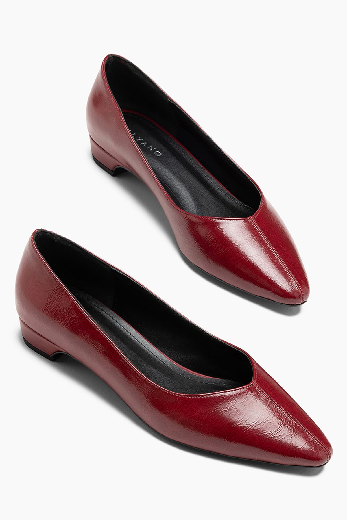 Jasmin Bordo   2 cm Topuklu Babet