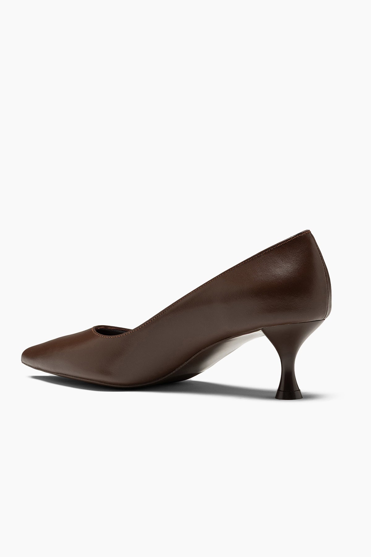 Austin Hakiki Deri Kahve  Cilt 5 cm Kadın Stiletto