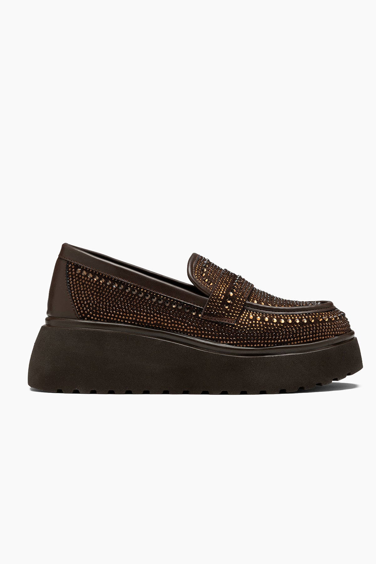 Acacia Kahve Taş Detaylı Kadın Loafer Ayakkabı