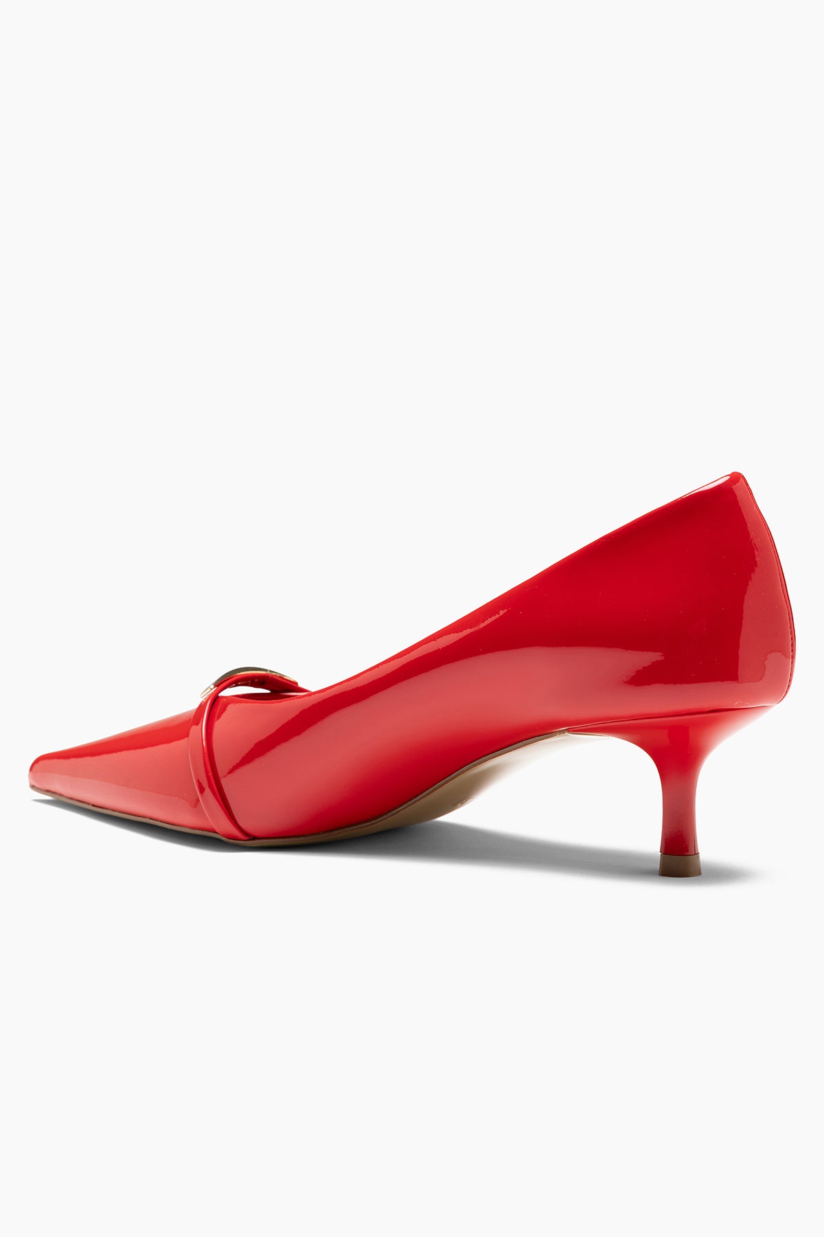 Babs Kırmızı  Rugan Tokalı Kadın Topuklu Stiletto Ayakkabı