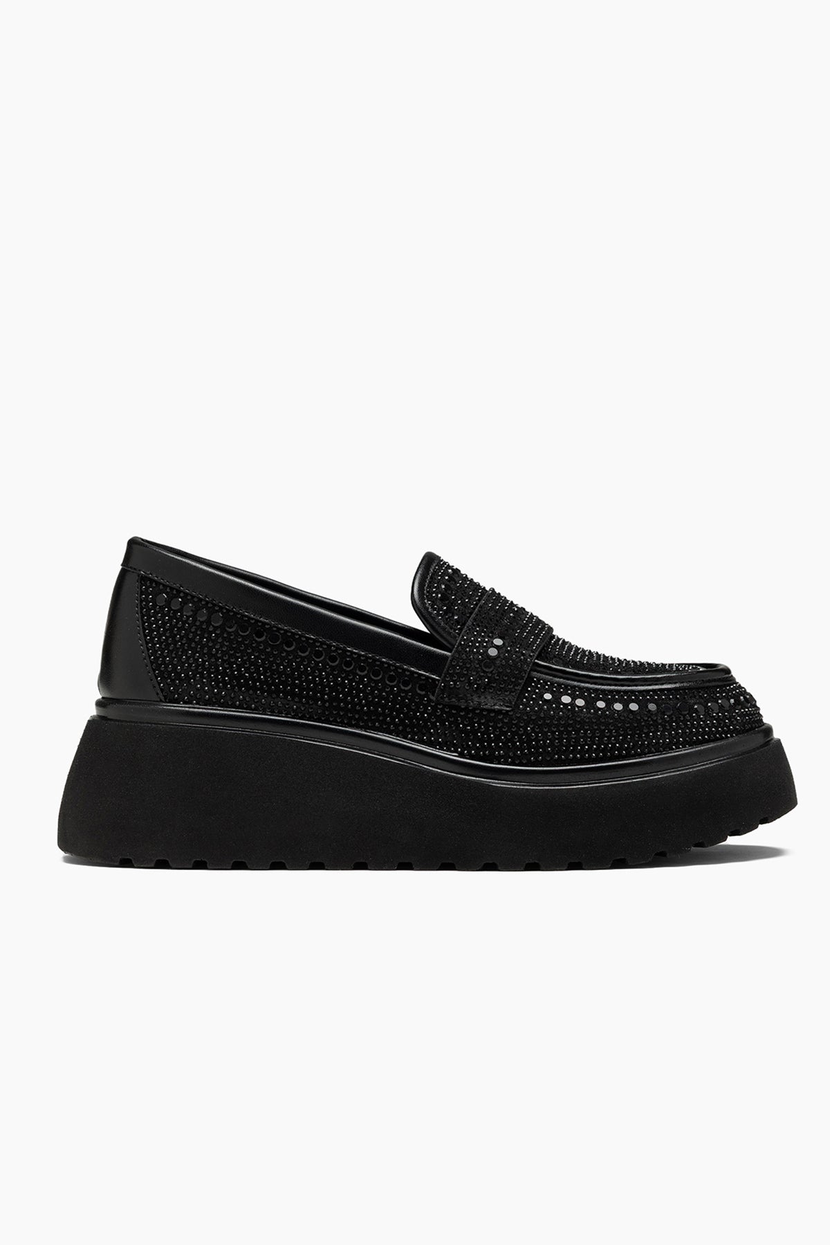 Acacia Siyah Taş Detaylı Kadın Loafer Ayakkabı