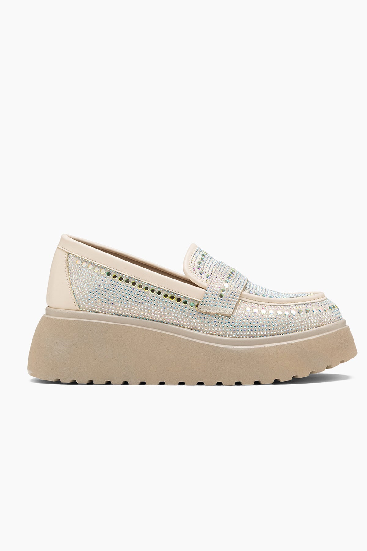 Acacia Bej Taş Detaylı Kadın Loafer Ayakkabı