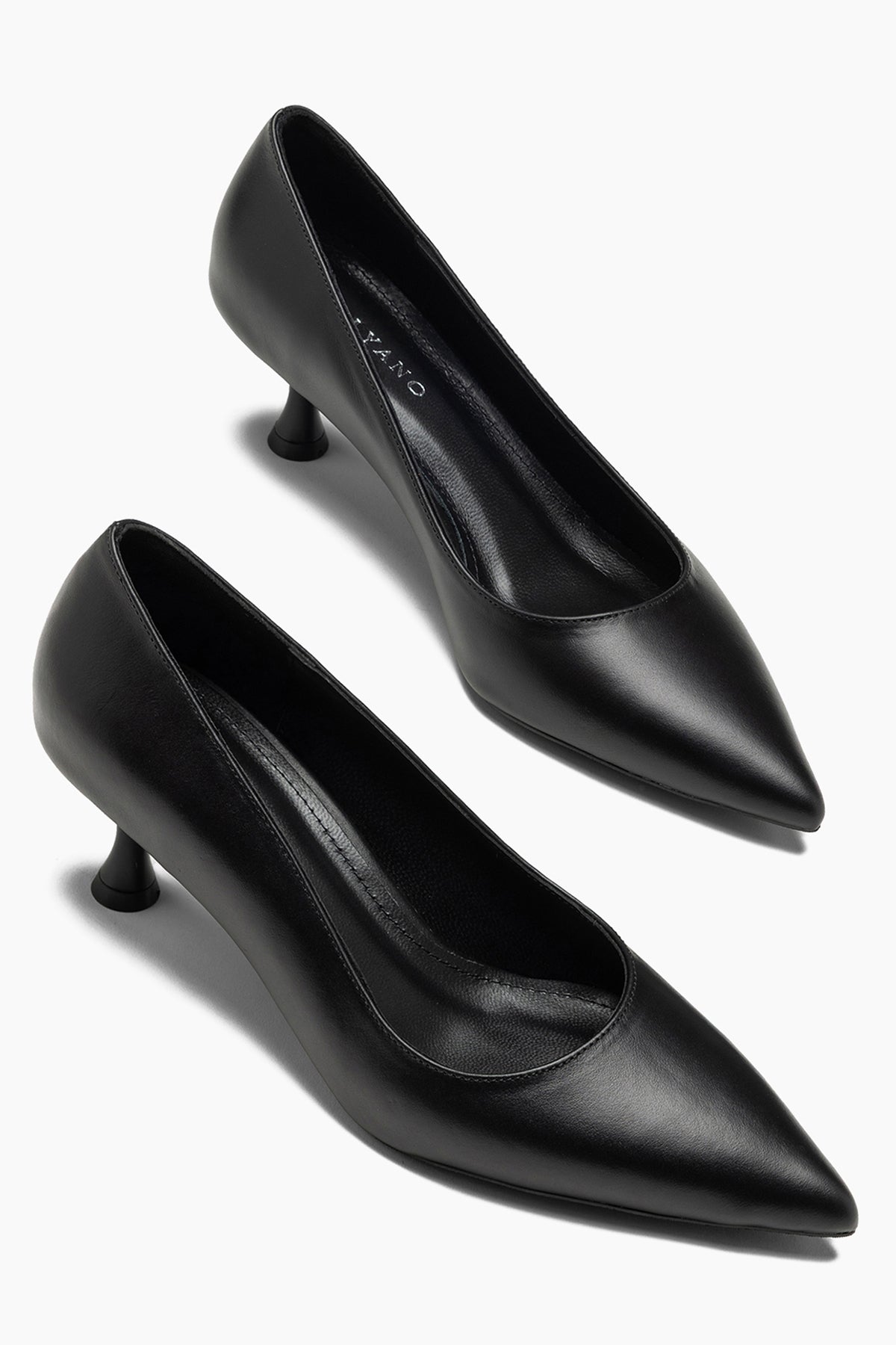 Austin Hakiki Deri Siyah Cilt 5 cm Kadın Stiletto