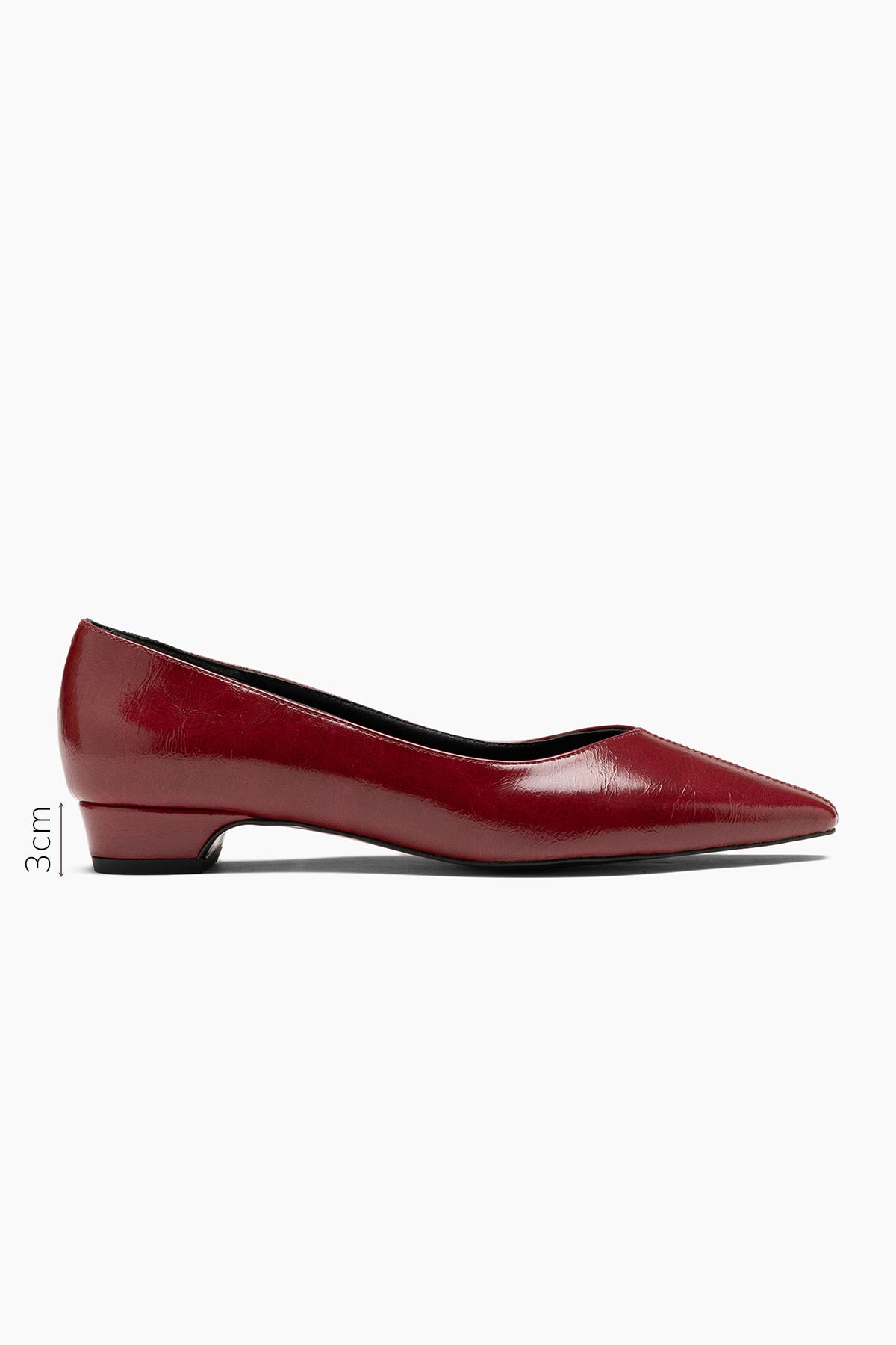 Jasmin Bordo   2 cm Topuklu Babet