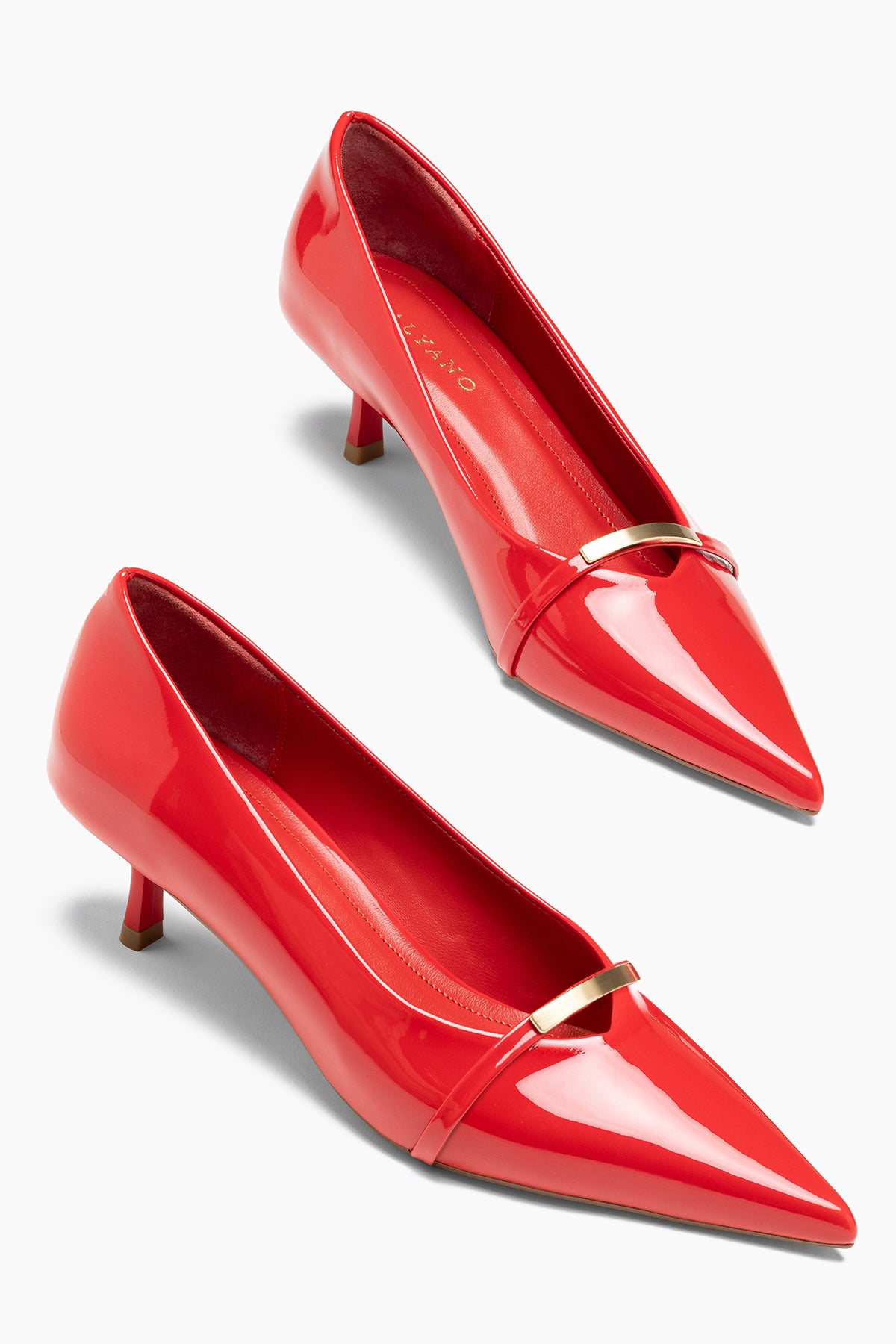 Babs Kırmızı  Rugan Tokalı Kadın Topuklu Stiletto Ayakkabı
