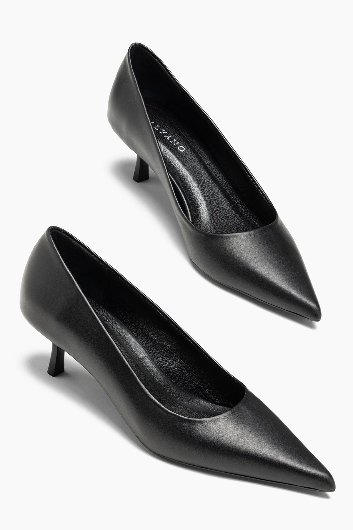Alberta Hakiki Deri Siyah 5 cm Topuklu Stiletto Ayakkabı