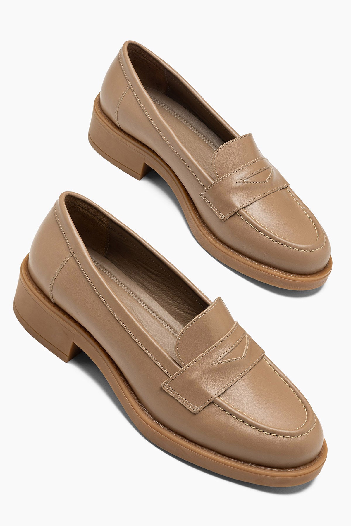 Greta  Nude Cilt Hakiki Deri Kadın Loafer Ayakkabı