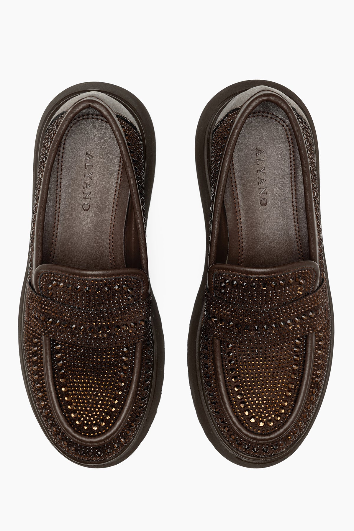 Acacia Kahve Taş Detaylı Kadın Loafer Ayakkabı