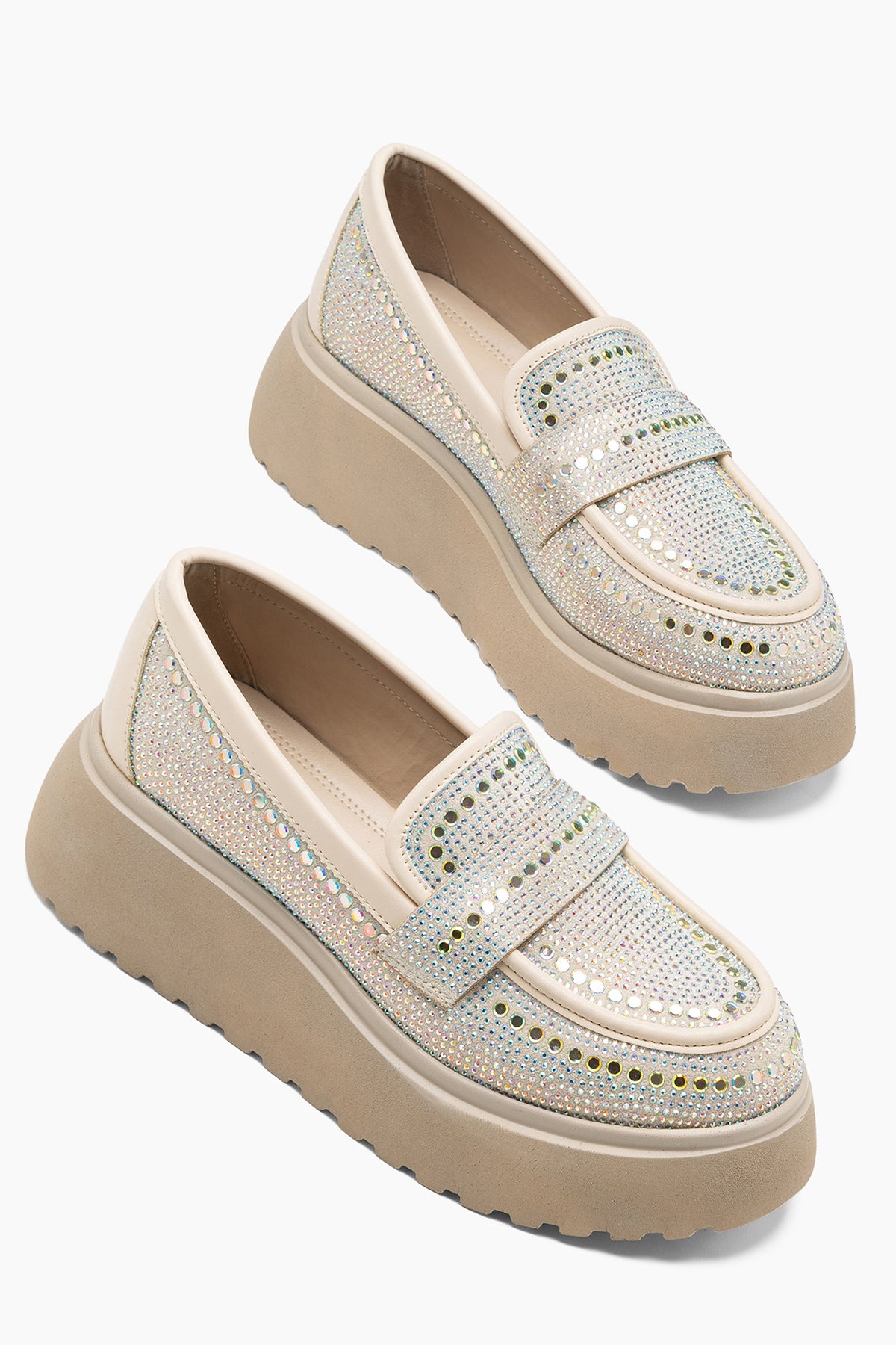 Acacia Bej Taş Detaylı Kadın Loafer Ayakkabı