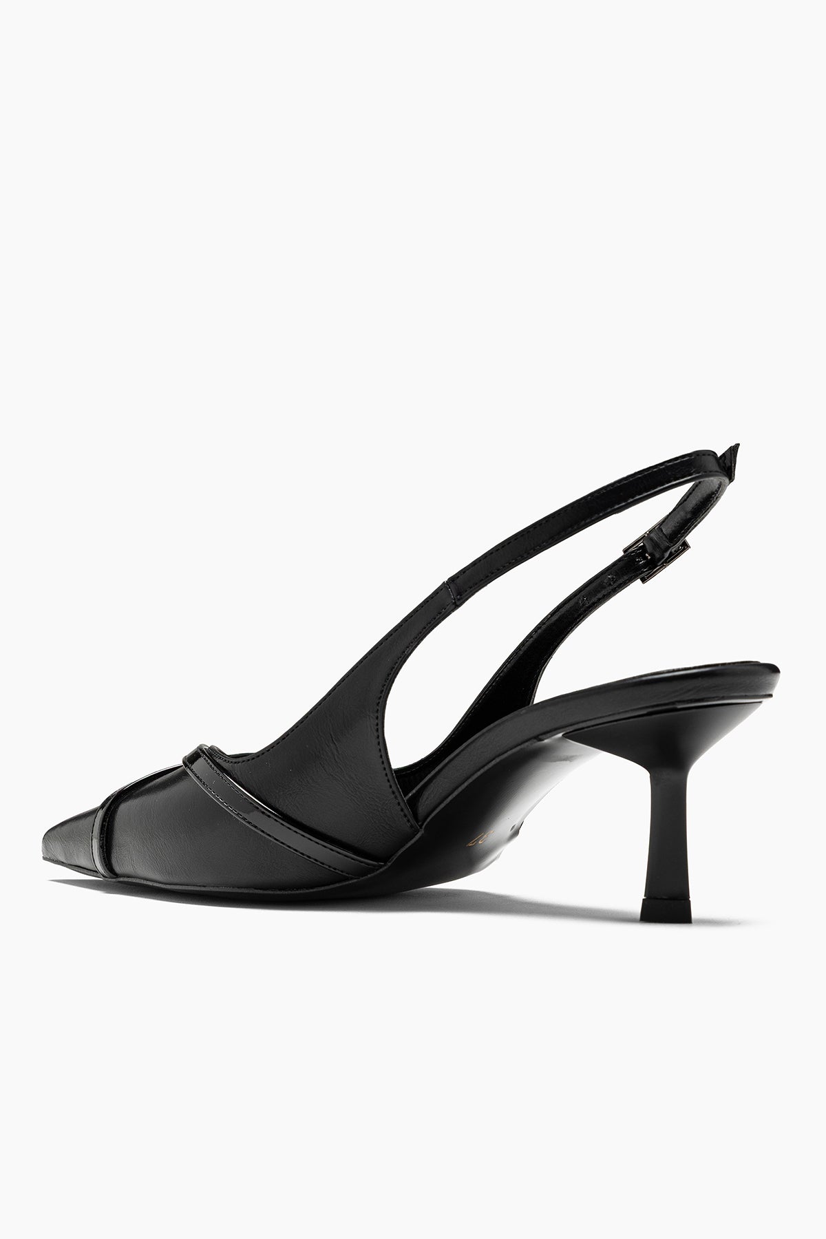 Ewa Siyah Cilt Sivri Burunlu Stiletto Kadın Ayakkabı