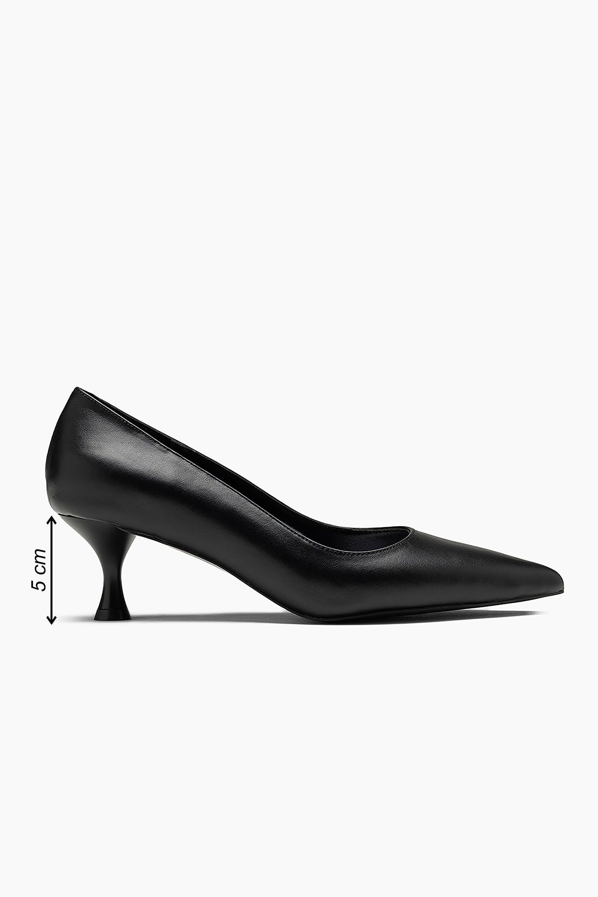 Austin Hakiki Deri Siyah Cilt 5 cm Kadın Stiletto
